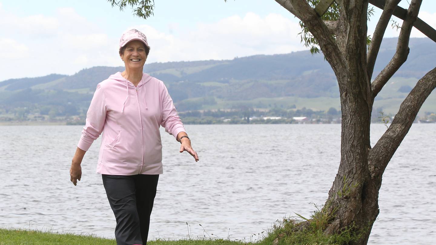 The late Lady Kuia Morrison enjoying a walk in 2011. Photo / Stephen Parker