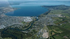 An aerial view of Taupō. Photo / NZME