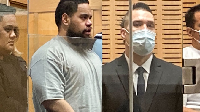 Sao Yean, aka Sao Young, murder accused, from left Mihingarangi Tynneal Rameka, Anton Rite, Daniel Payne and Neha Grey in the High Court at Hamilton. Photos / Belinda Feek