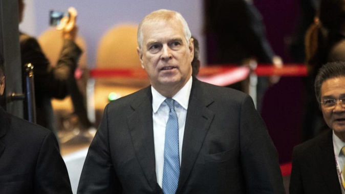 In this 2019 file photo, Britain's Prince Andrew arrives at ASEAN Business and Investment Summit (ABIS) in Nonthaburi, Thailand. Photo / AP