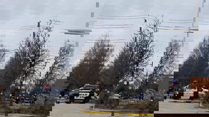 Colleyville police secure the area around Congregation Beth Israel synagogue in Colleyville, Texas. Photo / AP