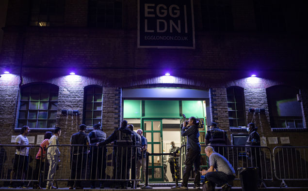 People queue to get in to the Egg London nightclub. (Photo / Getty)