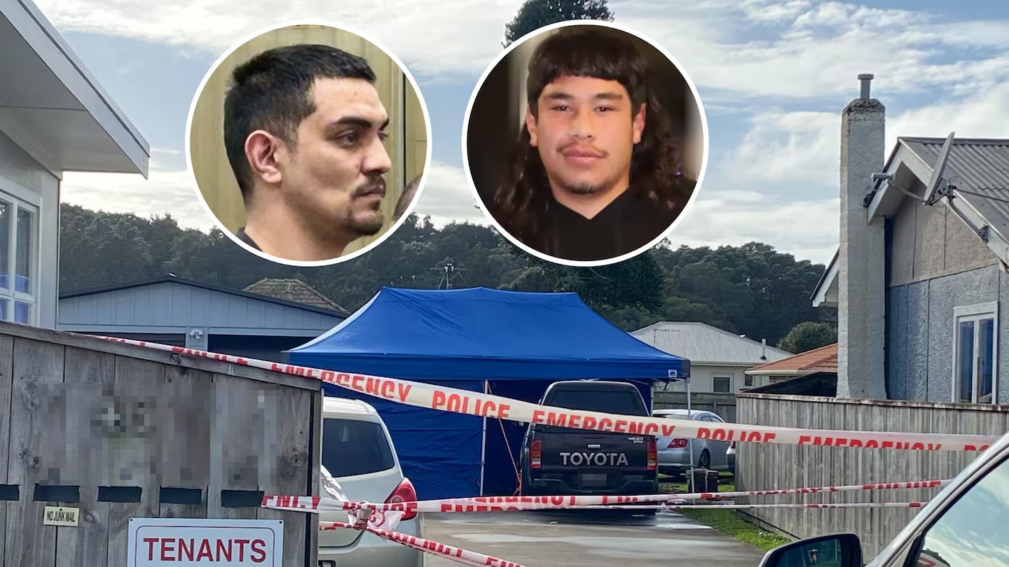 Rakai Jacob Thompson (left inset) is on trial in the High Court at New Plymouth, charged with the murder of Te Omeka Pairama Akariri-Buckley.