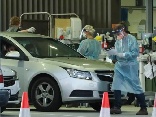 Covid testing has ramped up at Caloundra after news of a Victorian woman testing positive in the holiday town. (Photo / NCA)