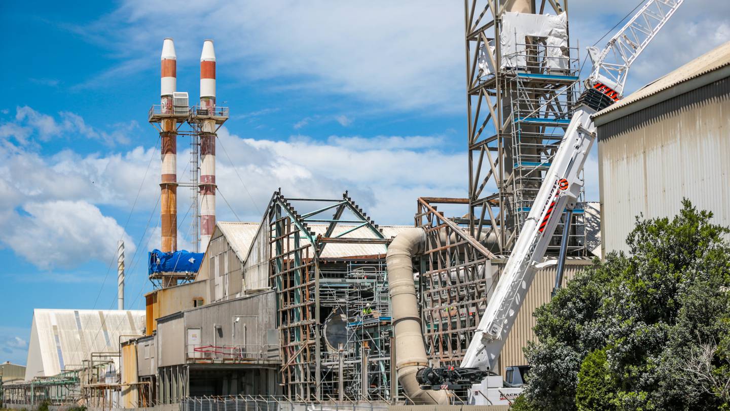 Repair work continues on the Ravensdown Napier plant building that was damaged by a significant fire in September. Photo / Paul Taylor
