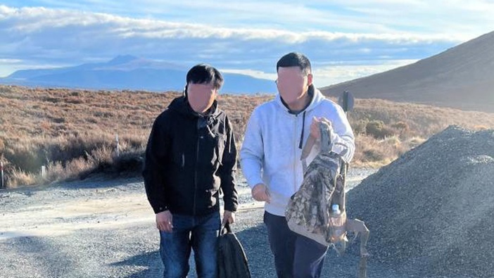 The two men were cold and frightened and unsure how to descend Mt Ngāuruhoe. Photo / NZ Police