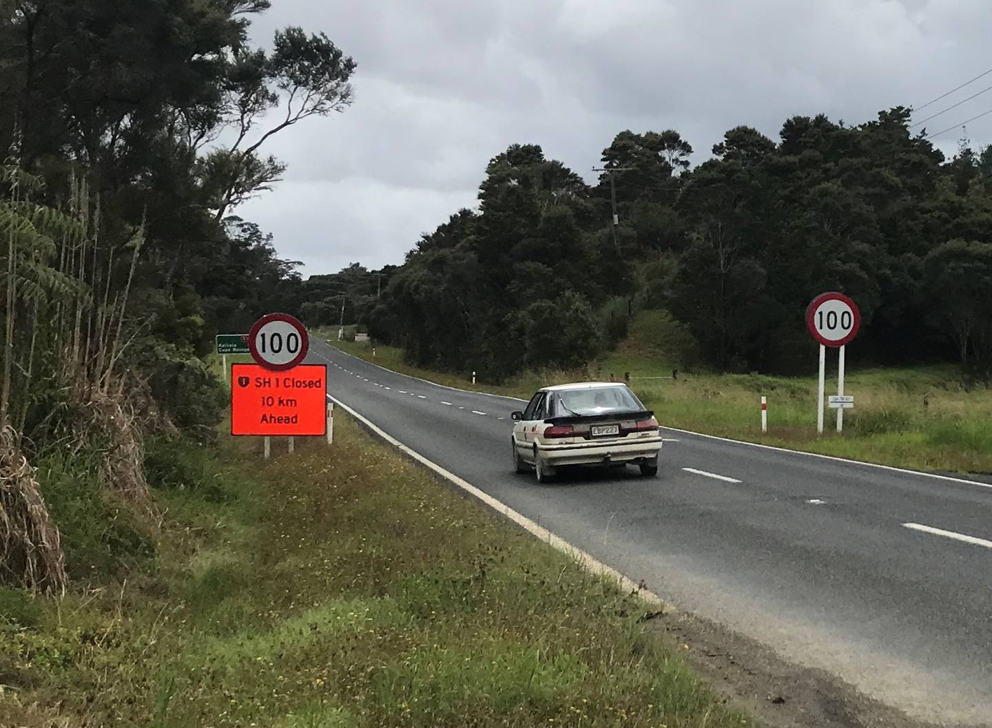 The sign marks the beginning of the "big driveway" - a section of SH1 used only by locals of a tiny Northland town. Photo / David Fisher