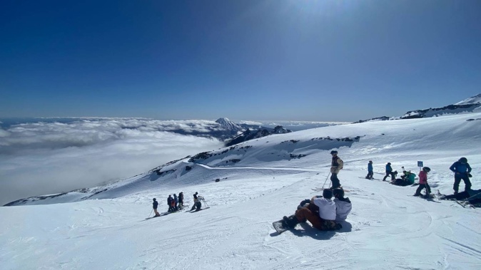 Skiers on the Whakapapa skifield on Mt Ruapaehu. Photo / Supplied