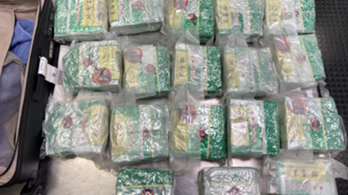 Wellington Airport drug bust: 39kg of meth found disguised as tea