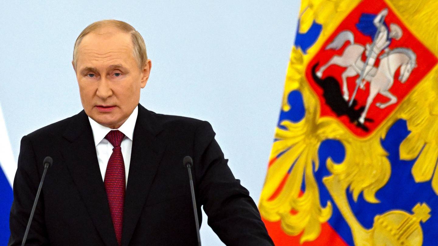 Vladimir Putin has vowed to fire back with a "severe" response to any attacks on Russia after unleashing a barrage of missiles on cities across Ukraine. Photo / AP