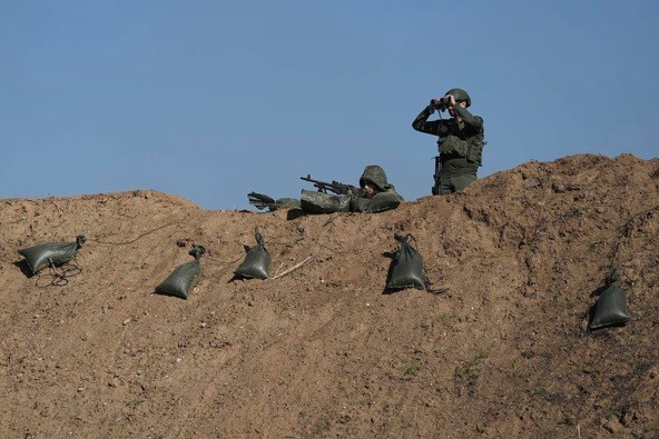 Israeli soldiers near the border with the Gaza Strip. Photo / AP