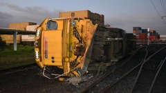 A switcher carriage came off the tracks last year near St John in Auckland. Photo / Darren Masters