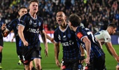 Cam Howieson of Auckland FC celebrates his goal with team, Auckland FC v Sydney FC - A-League Grand Final football match at Go Media Stadium, Auckland, New Zealand on Saturday 23 May 2026. © Photo: Andrew Cornaga / Photosport