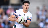 Luke Metcalf of the Warriors runs the ball during the NRL Pre-Season Challenge Round 1 match between the Cronulla Sutherland Sharks and the New Zealand Warriors at Shark Park in Sydney, Friday, February 7, 2025. Photo / Photosport