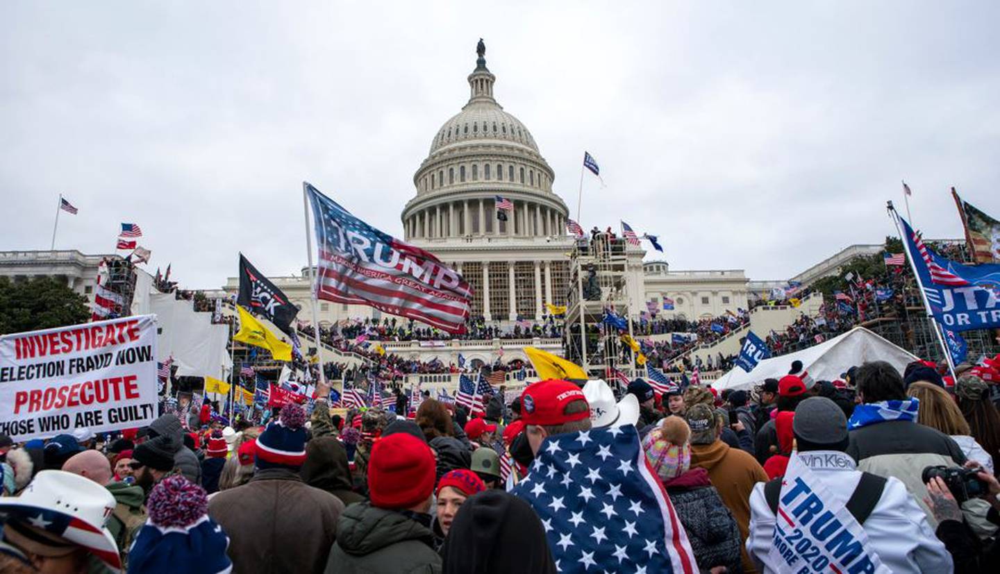 Insurrections loyal to President Donald Trump rally at the US Capitol in Washington on January 6, 2021. Photo / AP