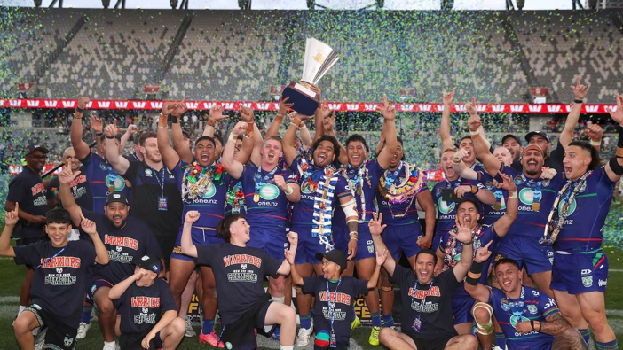 The Warriors celebrate their NSW Cup triumph. Photo / Photosport
