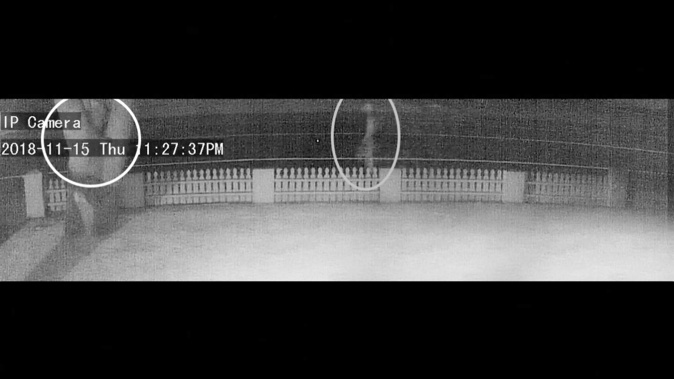 A CCTV image captures one of the suspects along Diaz Drive around the time of the assault. Photo / Supplied