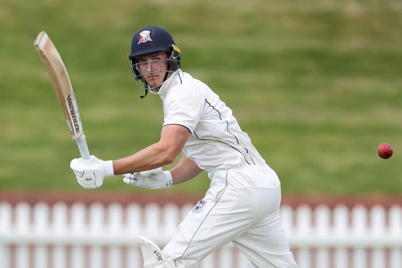 Bevon Jacobs bats for Auckland in the Plunket Shield. Photo / Photosport
