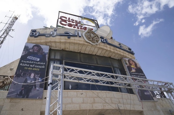Al Jazeera network office in the West Bank city of Ramallah. Photo / AP