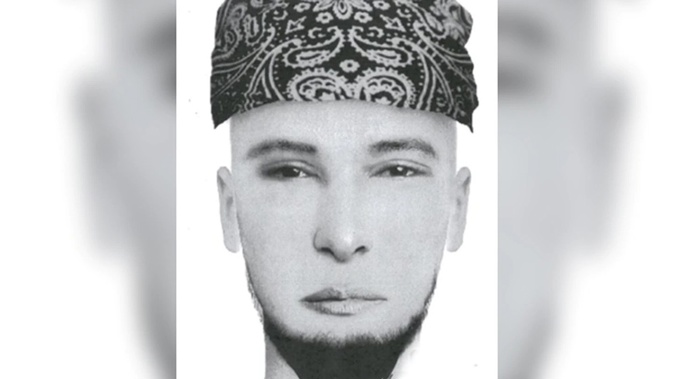 A composite sketch created by police of Nicholas Scott Kerr (33) that helped identify him. Photo / Supplied
