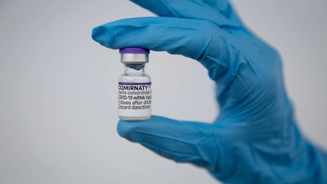 A vial of Pfizer vaccine. Photo / Sylvie Whinray