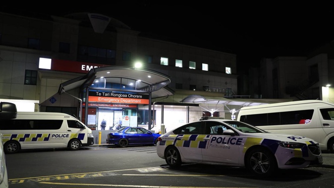 Armed police are at Middlemore Hospital. Photo / Hayden Woodward