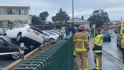 Car crashes through Dunedin high school fence 