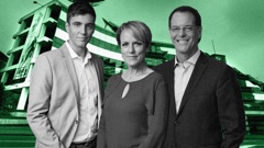 TVNZ broadcasters Jack Tame, Hilary Barry and Simon Dallow. Photo montage / Oliver Rusden