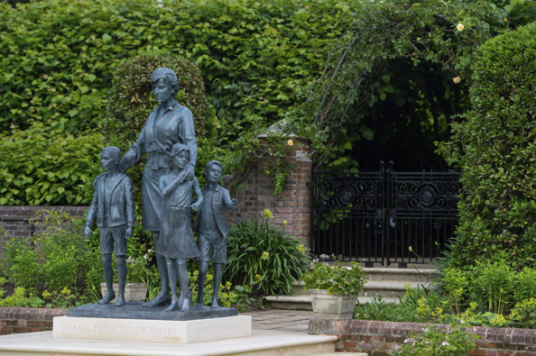 The statue of Princess Diana in the Sunken Garden at Kensington Palace, London. Photo / AP
