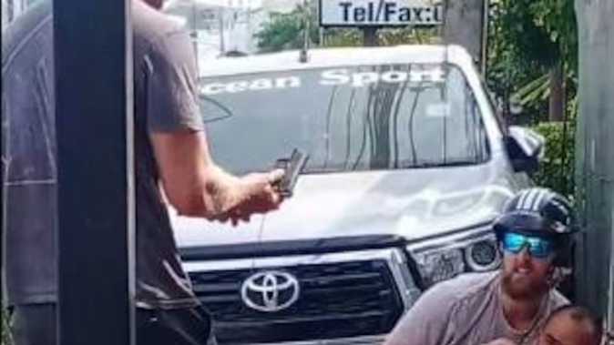 Two Kiwis are accused of attacking a local police officer after being pulled over in Thailand, taking his gun and causing a shot to go off. Photo / Thapapong Trs