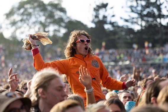 A festival-goer is seen in the crowd during Splendour in the Grass 2022 at North Byron Parklands. (Photo / Getty Images)