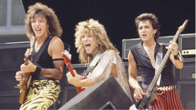 Richie Sambora, Jon Bon Jovi and Alec John Such. Photo / Getty Images