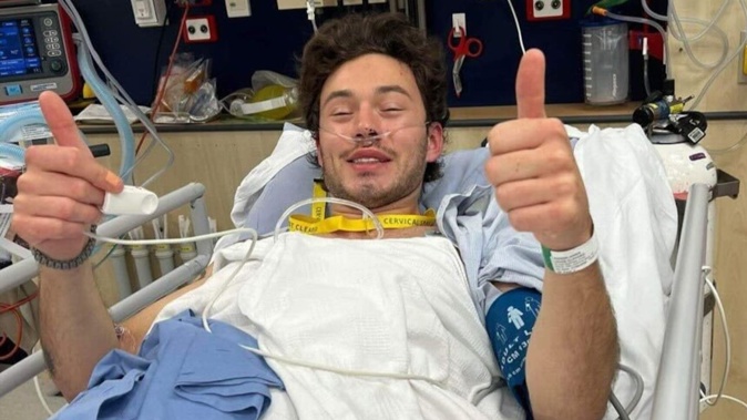 Lochie Jones suffered a broken sternum, broken vertebrae, cracked and broken teeth, internal bleeding and damage to several organs among other serious injuries.
