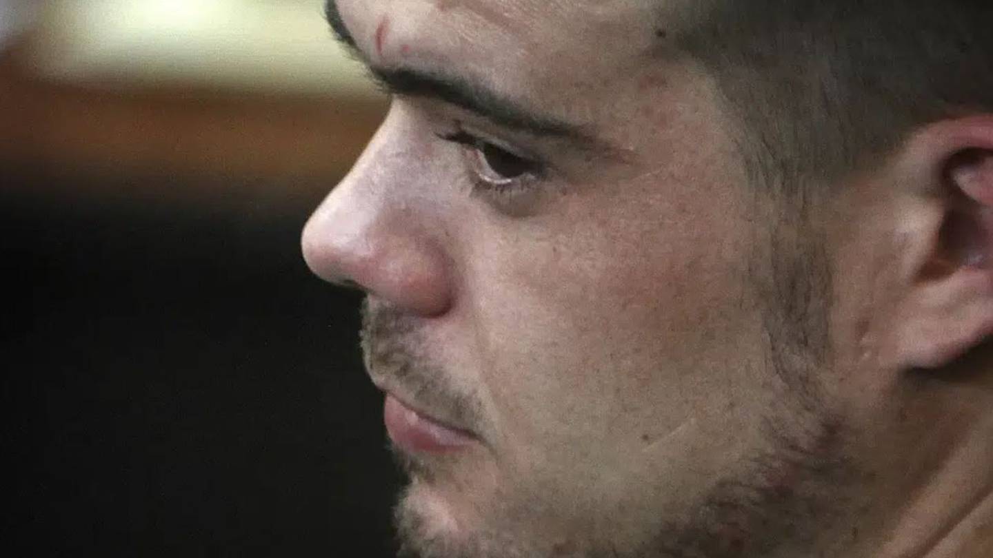 Joran van der Sloot sits in the courtroom before his sentencing at San Pedro prison in Lima, Peru in 2012. Photo / AP