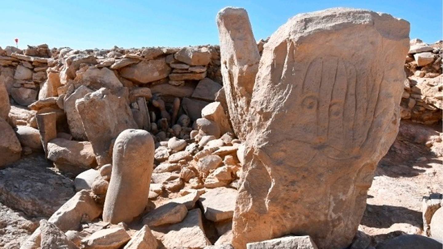 Carved standing stones at a remote Neolithic site in Jordan's eastern desert. Photo / AP
