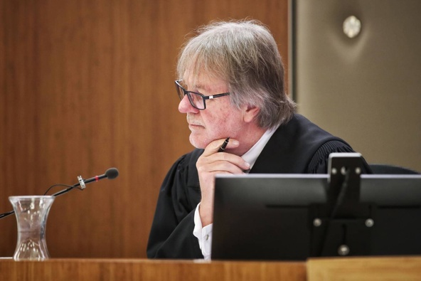 Auckland District Court Judge John Bergseng sentences two men who pleaded guilty to degrading sex acts on underage girls a decade ago. The defendants received permanent name suppression. Photo / Jason Oxenham