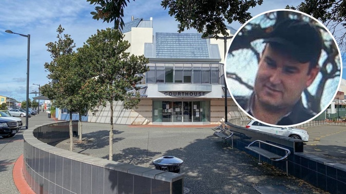 Antony Quinney (inset) appeared for sentencing in the Napier District Court after being found guilty of sexual offences against a young boy. Inset photo / Supplied