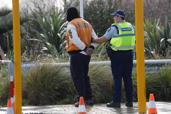 Police made a number of arrests during a police operation connected to a gang funeral at Manukau Memorial Gardens. Photo / NZME