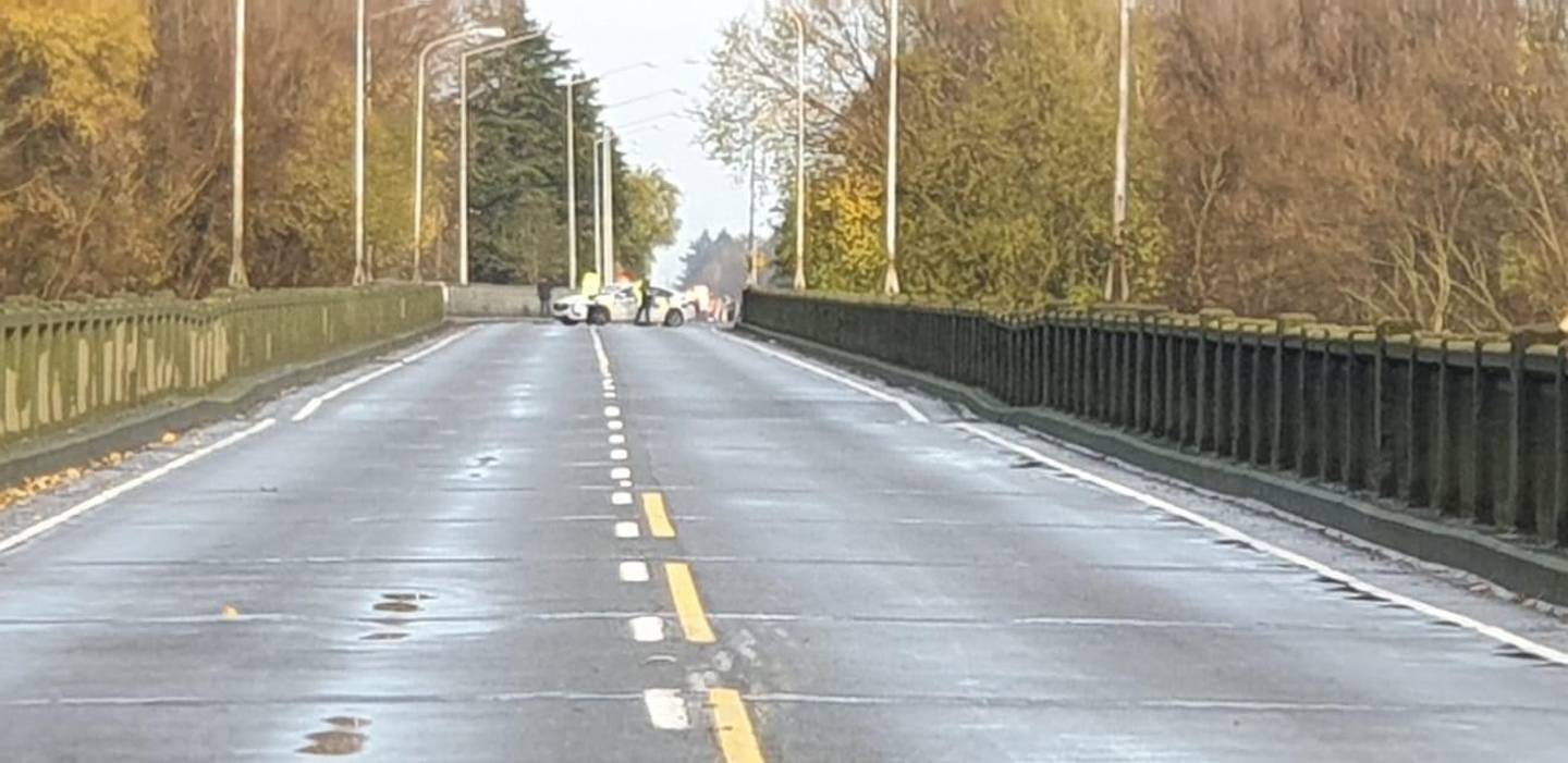 The Ashburton bridge on State Highway One is closed after slumping after the floods last month. (Photo / Phil Hooper)