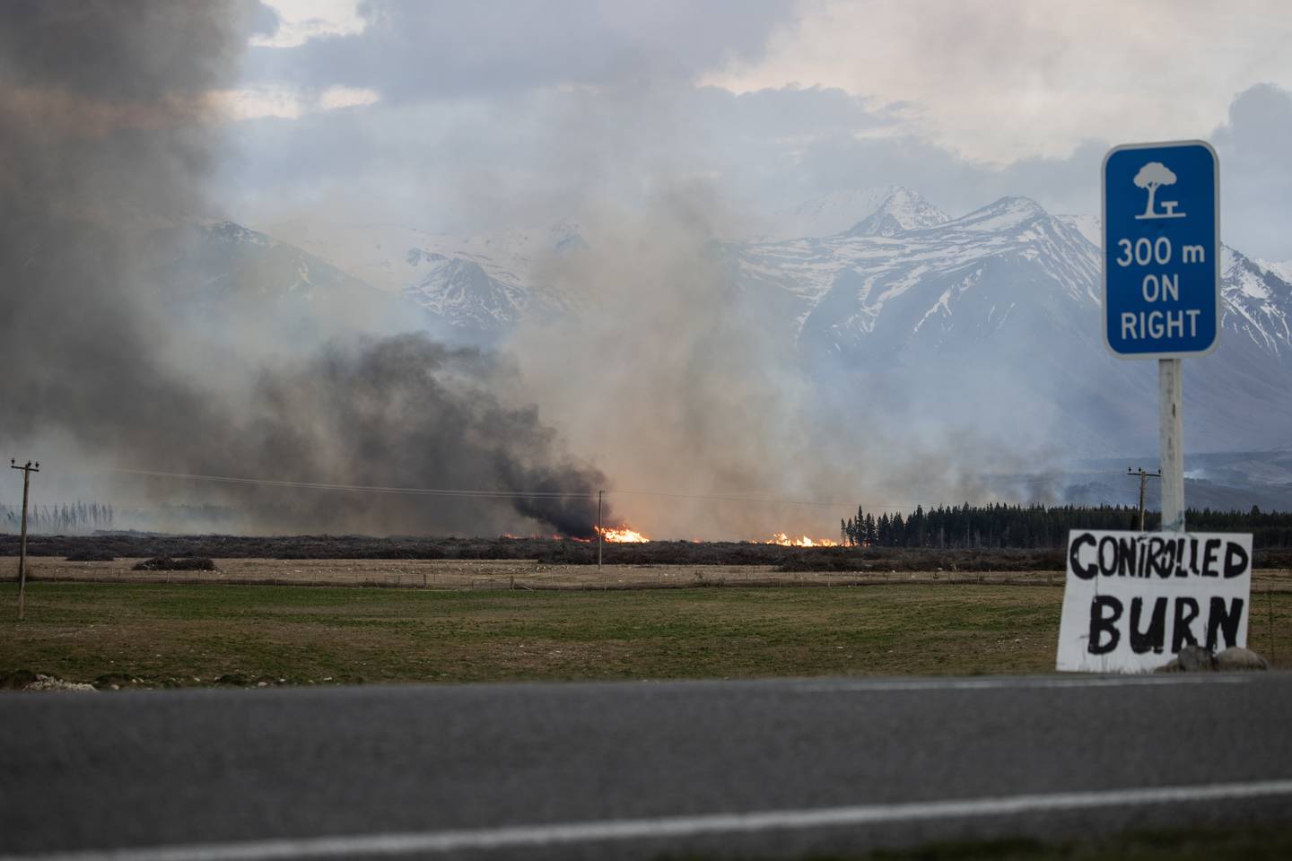 The fire is being fanned by high winds. Photo / George Heard