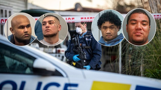From left: Amit Singh, Daziea Leslie Huia and Ethan Jessop appear in the High Court at Auckand. Lasalosi Vaitohi (far right, photo supplied) is also on trial. Jessop and Huia are charged with the murder of Peter Rasmussen, Singh is facing a charge of conspiracy to injure Irene Ting and Vaitohi is charged with both. Photos / Jason Oxenham and Michael Craig