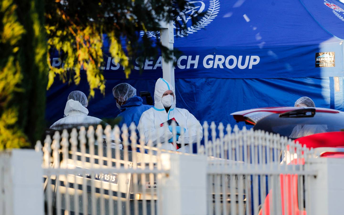Police at a Manurewa property after human remains were found last week. Photo / Dean Purcell
