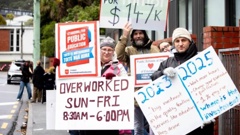 Teachers, nurses and thousands of other workers are all expected to strike on Thursday. Photo / RNZ / Mark Papalii