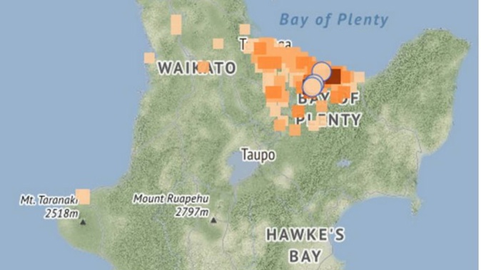 A swarm of earthquakes has hit the Bay of Plenty. Photo / GeoNet