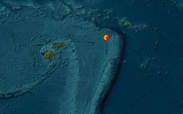 A magnitude 7.6 struck 95km from Hihifo, Tonga on Thursday, at a depth of 210km. Photo / USGS