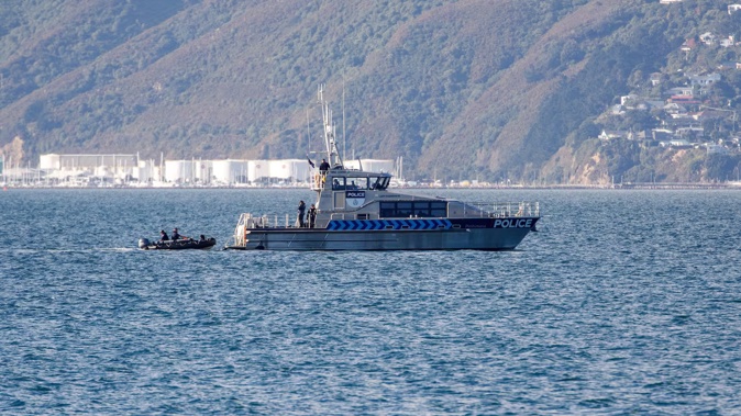 Police boat Lady Elizabeth IV on Wellington Harbour, where the dive team is today searching for a missing diver. File photo / Mark Mitchell