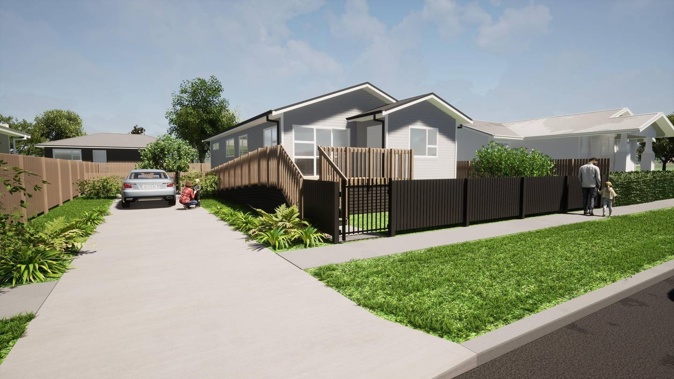 A rendering of the new house at 302 MacKay Street in Thames.