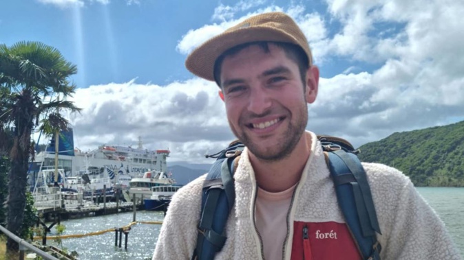 Netherlands tourist Manus Schlooz whose ferry booking was cancelled on Friday. Photo / RNZ / Samantha Gee