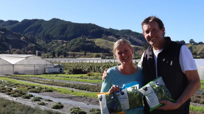 Emma and Gavin Visser of Tasman Bay Herbs near Takaka. Photo / Tasman Bay Herbs