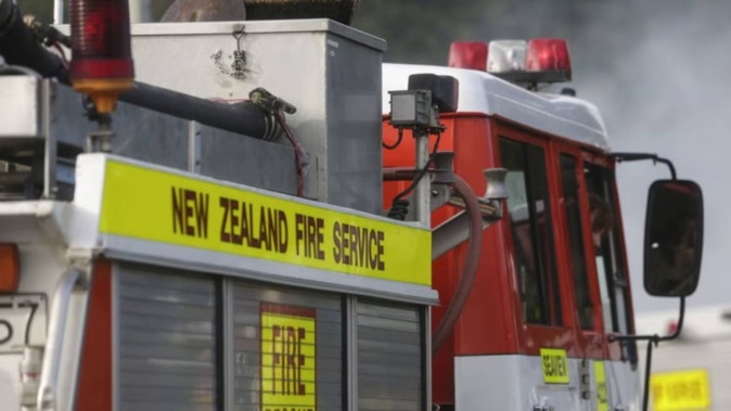 Four firetrucks responded to the alarm, two from Anzac Station and two additional from Woolston and Christchurch Central. Photo / RNZ / Richard Tindiller